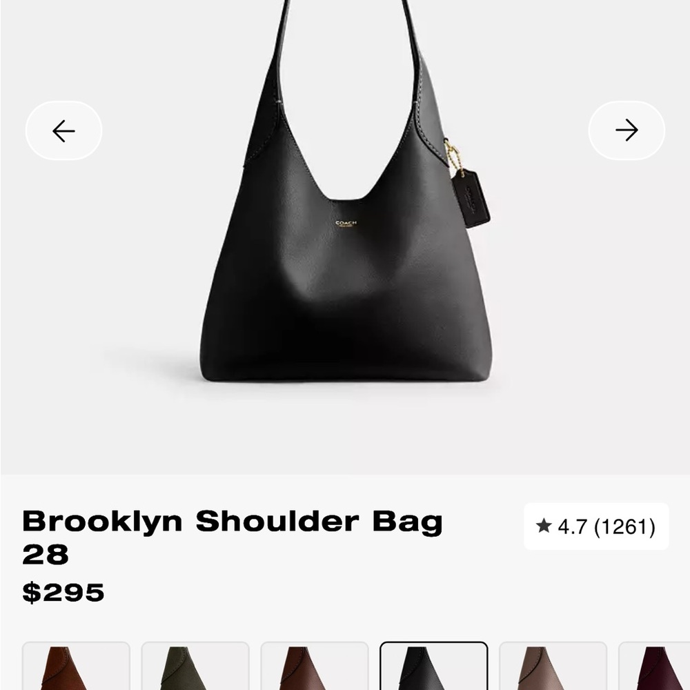 Coach Brooklyn 28 Shoulder Bag in Black Leather